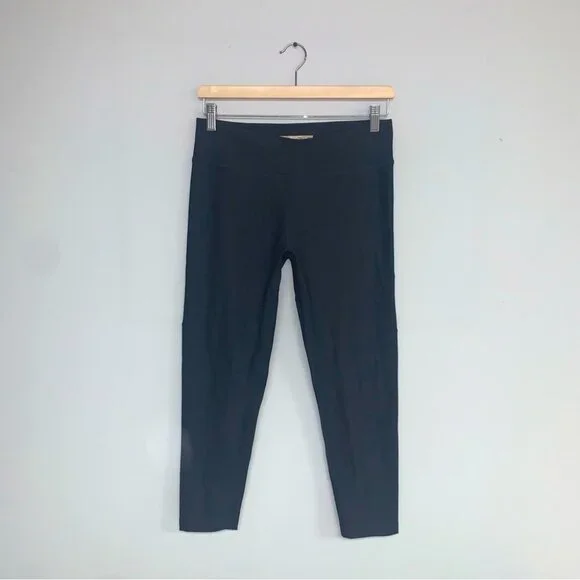 Outdoor Voices Warmup Leggings Women’s Large Navy 7/8 Textured Compression - Picture 2 of 11